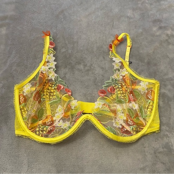 New! For love and lemons Mirabelle Underwire Bra cherry pineapple 10062 - Picture 7 of 12